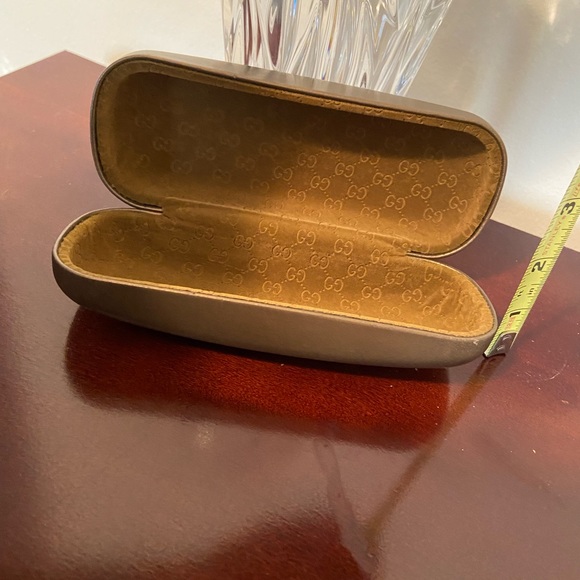 GUCCI~Bronze Metallic Leather Hard Shell Glasses Case - Picture 11 of 12